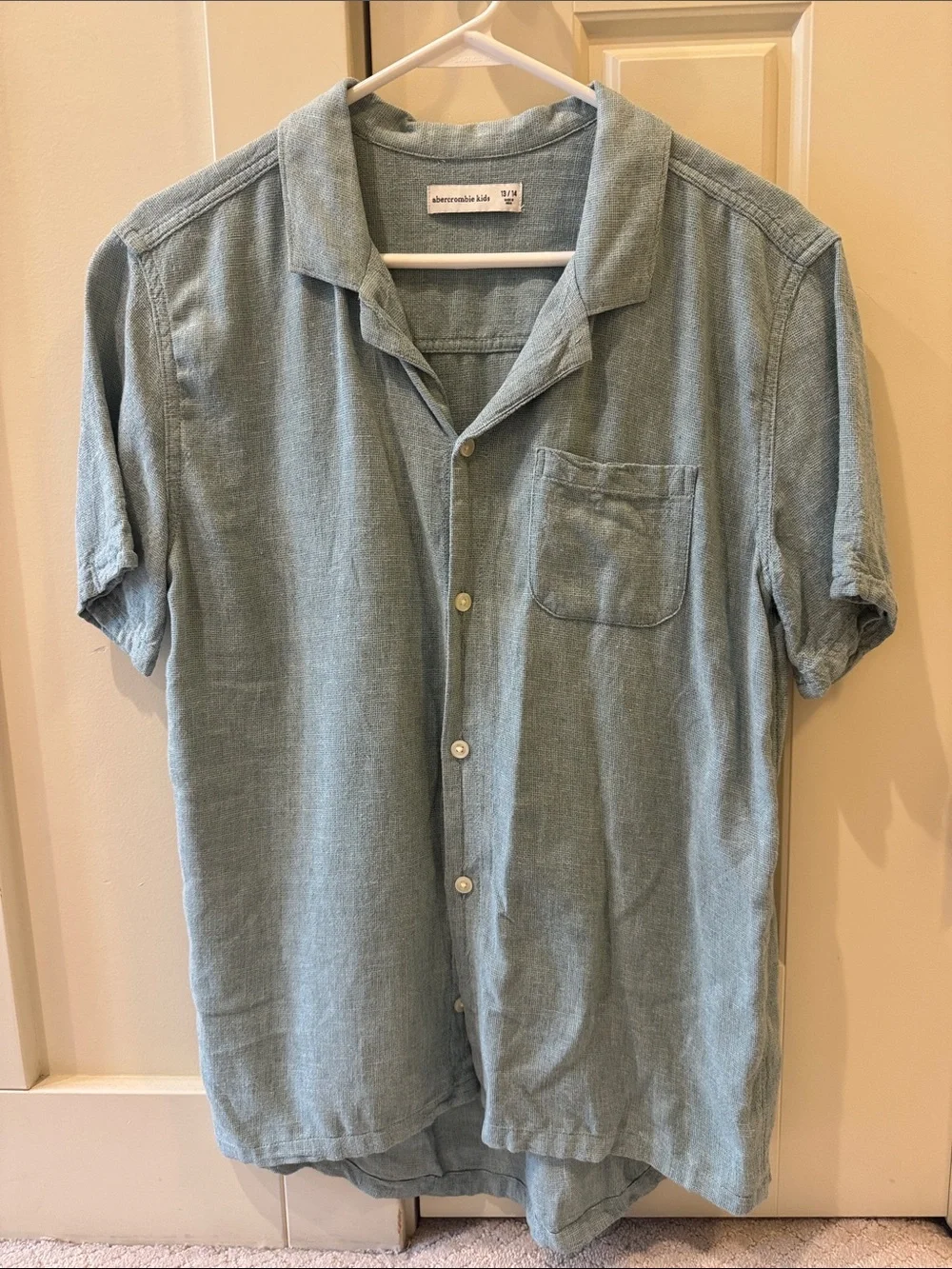 Abercrombie & Fitch Pale Green Short Sleeve Camp Shirt